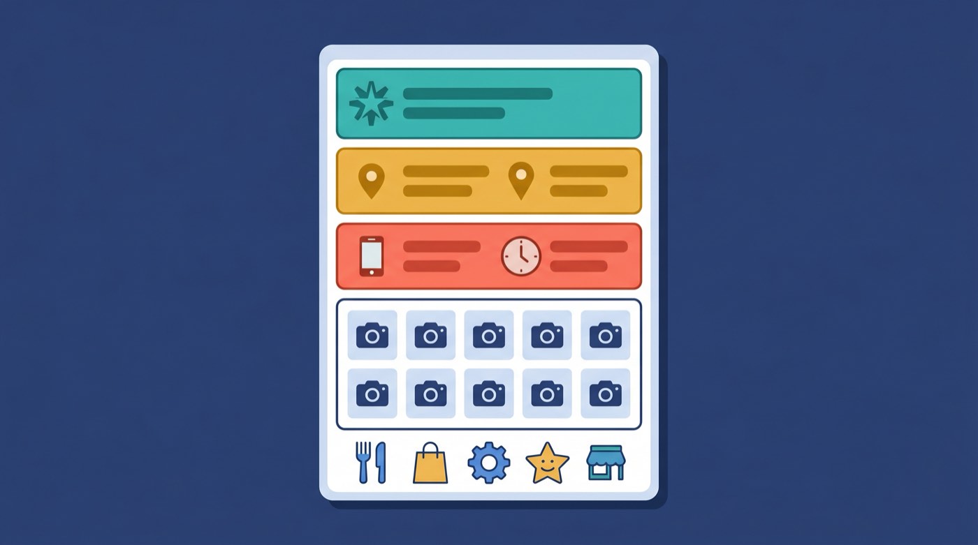 Google Business Profile field-by-field compliance breakdown, business name, address, categories, and hours