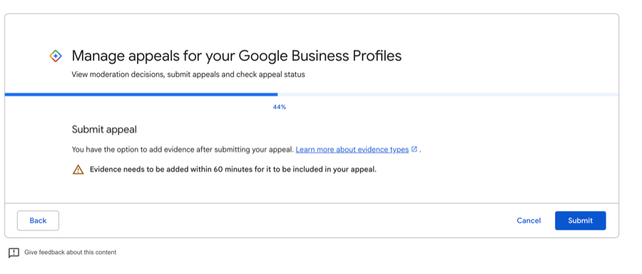 Manage appeals for your business — Google Business Profile dashboard
